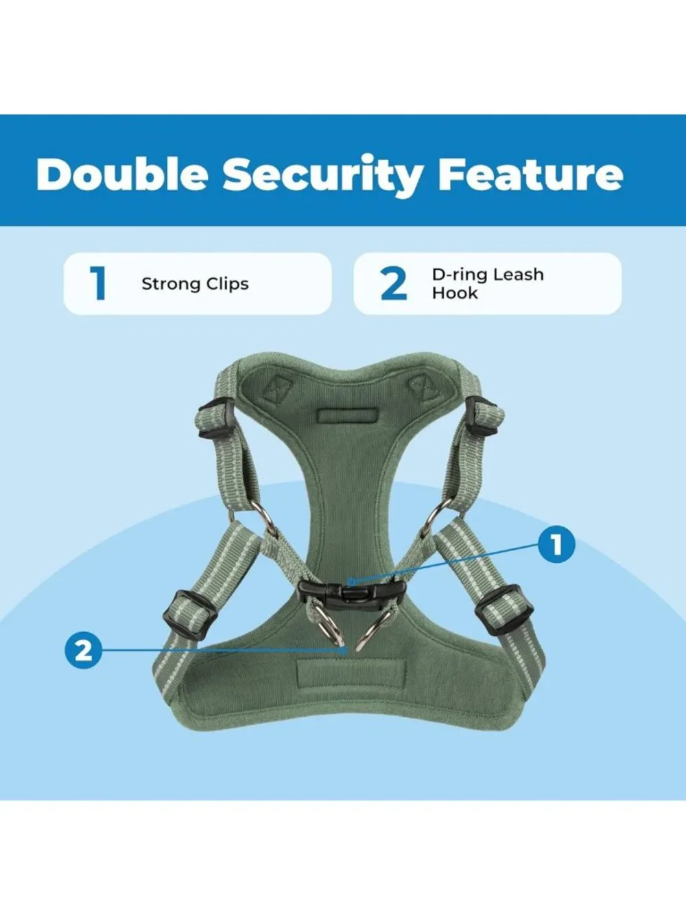 Adjustable Breathable Mesh Dog Harness for Small to Large Dogs - Moss Green